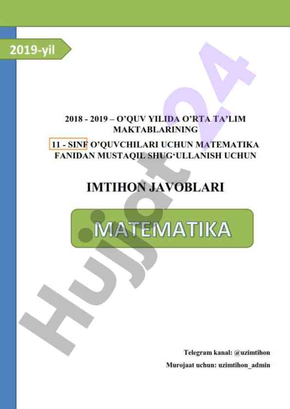 Matematika masalalari yechimi va tenglamalar