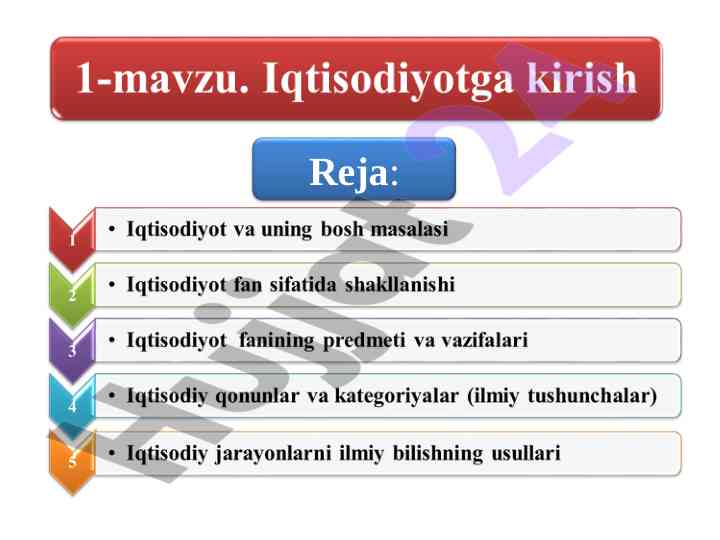 Iqtisodiyotning asosiy oqimlari va teoriyalari