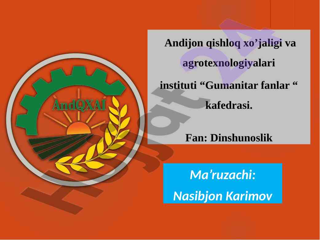 Xristianlik dini tarixi va asosiy g‘oyalari