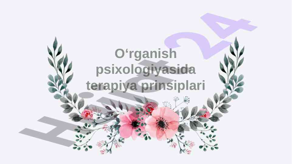 O‘rganish psixologiyasida terapiya prinsiplari