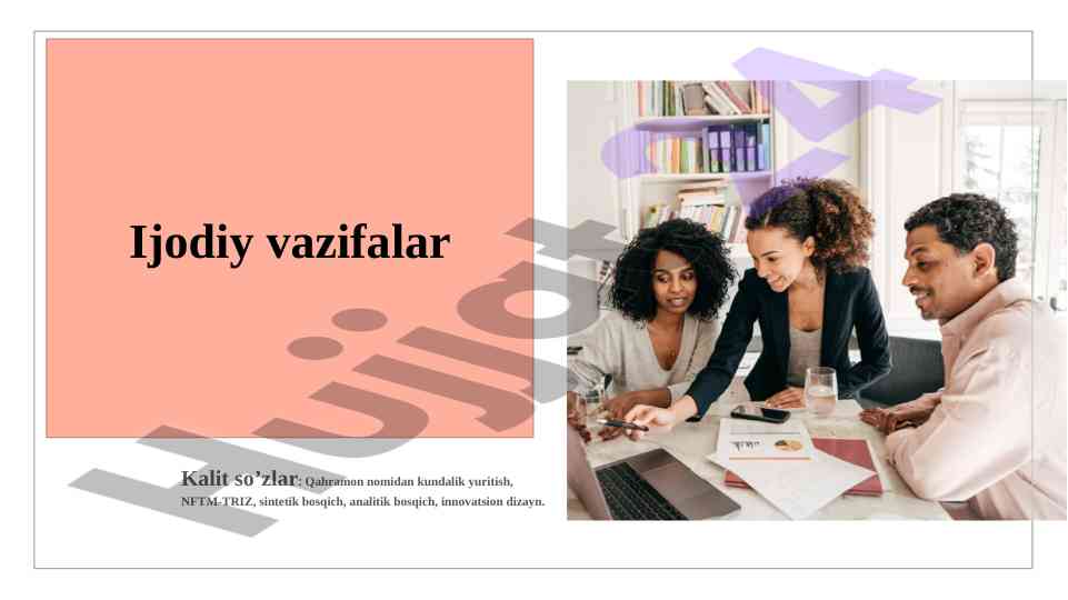 Ijodiy vazifalar tizimi asoslari
