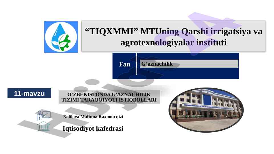 G'aznachilik tizimi taraqqiyoti istiqbollari