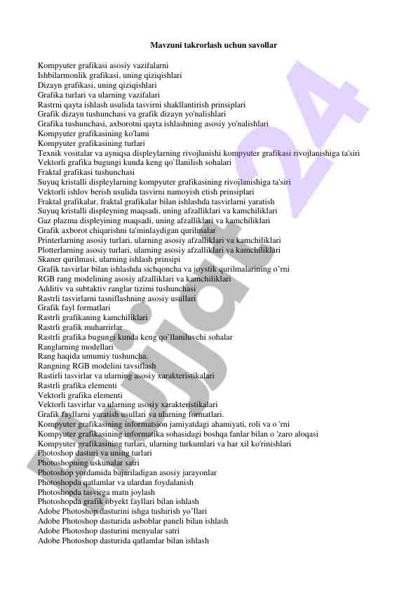 Kompyuter grafikasi asosiy vazifalari va innovatsiyalar