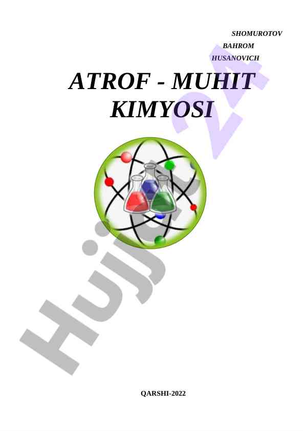 Atrof muhit kimyosi darsligi 2022