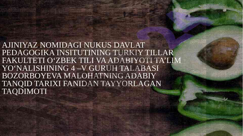 Adabiy tanqid tarixi taqdimoti