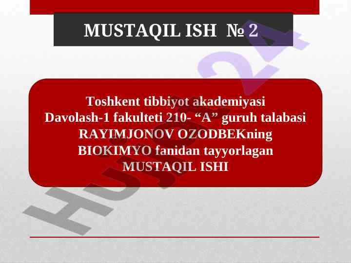 Surunkali gepatit mavzusida mustaqil ish