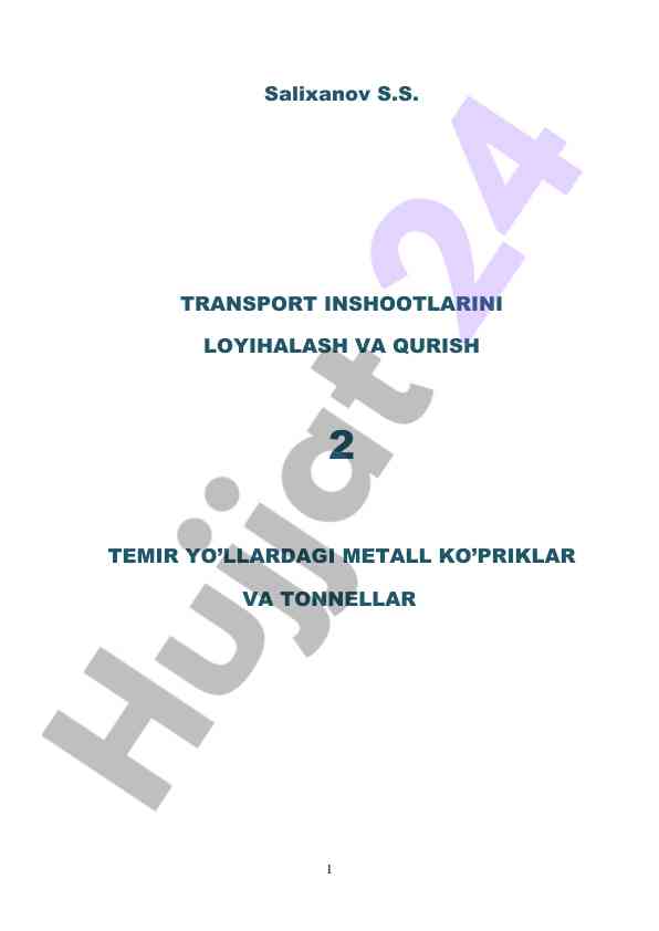 Transport inshootlarini loyihalash va qilish