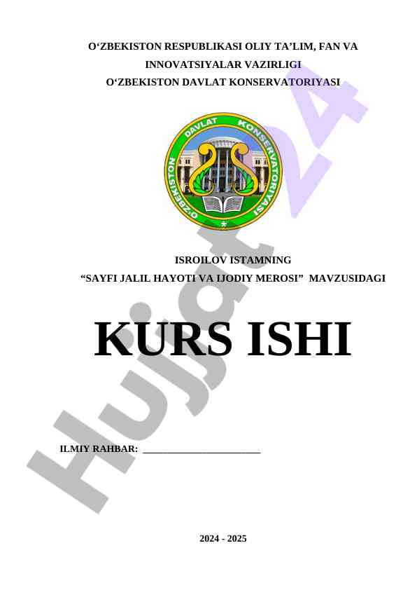 Sayfi Jalil Hayoti Va Ijodiy Merosi