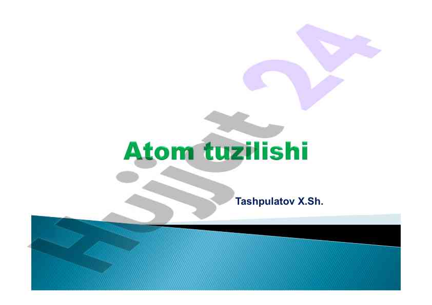 Atomistik nazariya va elektronlar tabiati