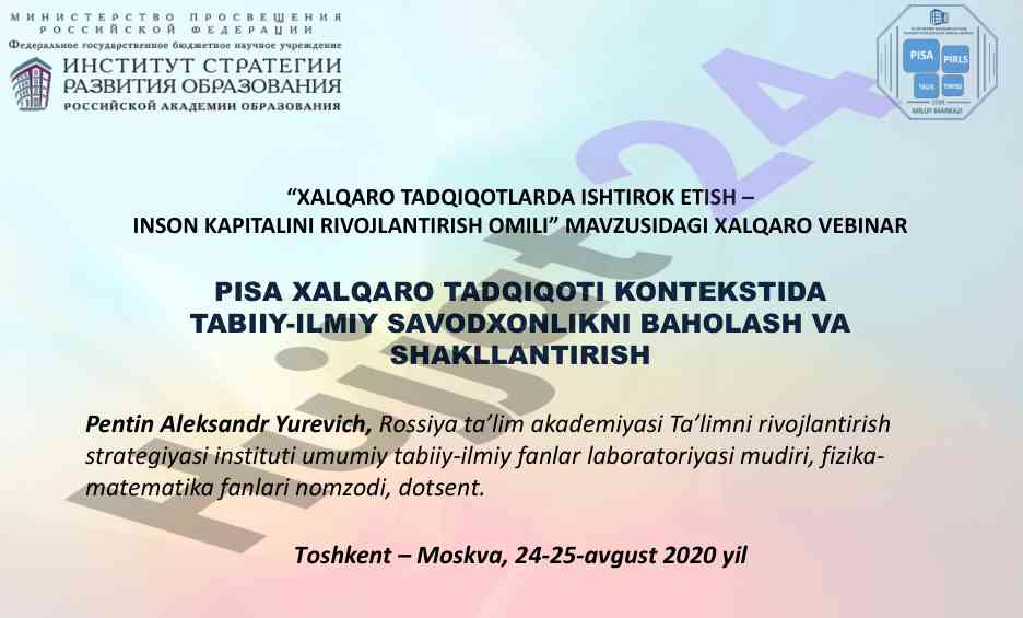 Pisa tadqiqoti contextida tabiiy-ilmiy savodxonlik
