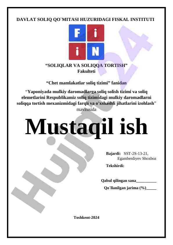 Yaponiyada mulkiy daromadlarga soliq solish tizimi