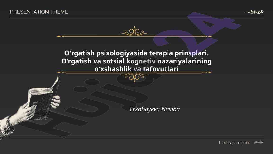 O'rgatish psixologiyasida terapia prinsplari