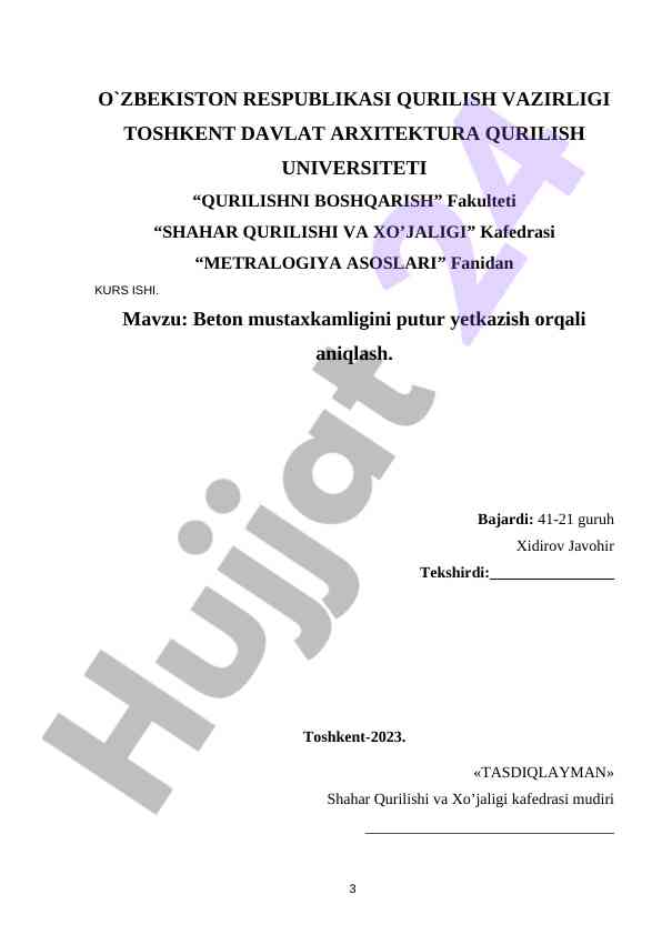 Beton mustaxkamligini aniqlash usullari