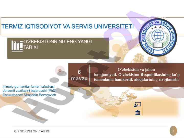 O‘zbekistonda tashqi siyosat rivojlanishi