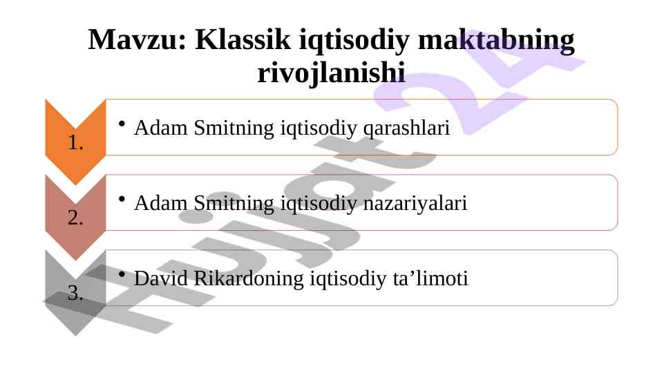 Klassik iqtisodiy maktabning rivojlanishi adam smit