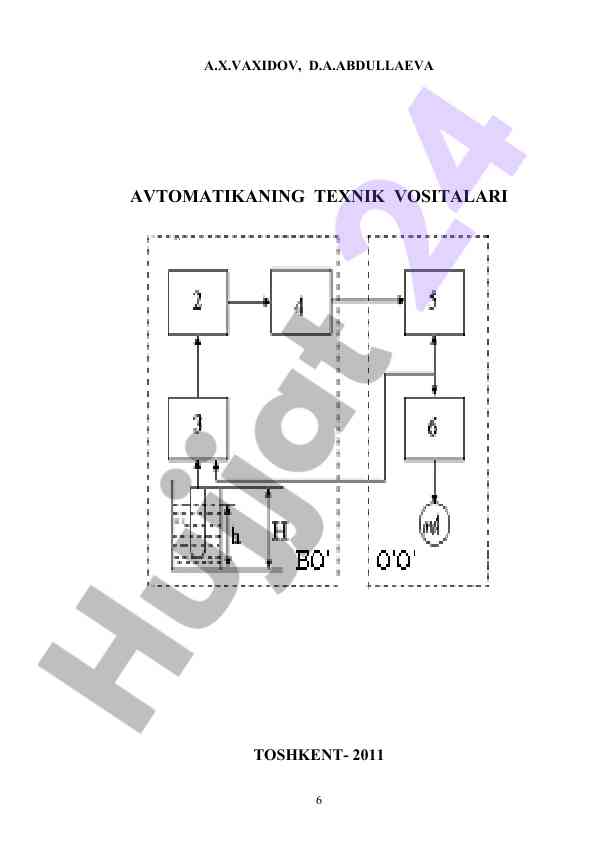 Avtmatikani texnik vositalari o‘quv qo‘llanma