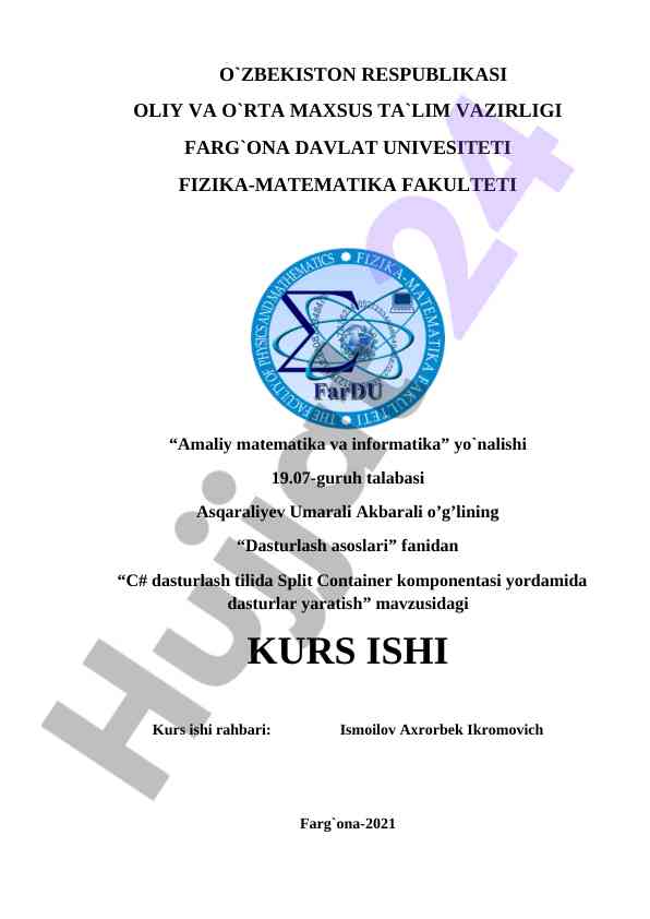 C# dasturlash tilida split container komponentasi