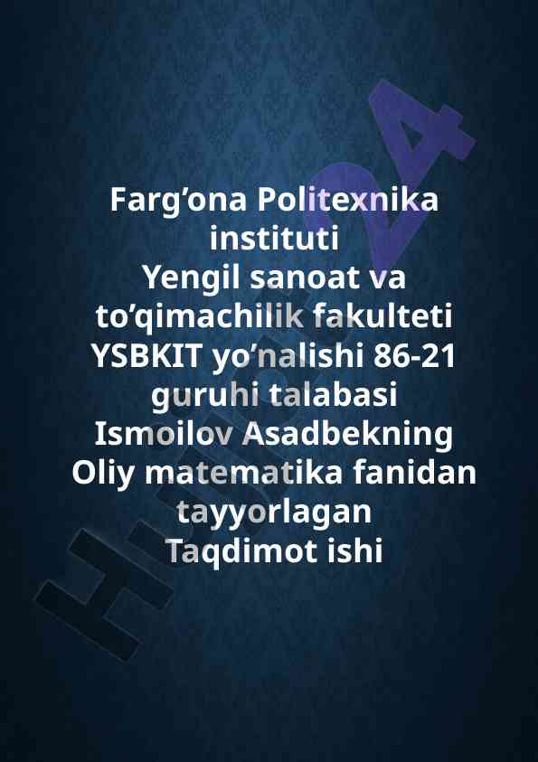 Konus va silindrning kesishuvi taqdimoti