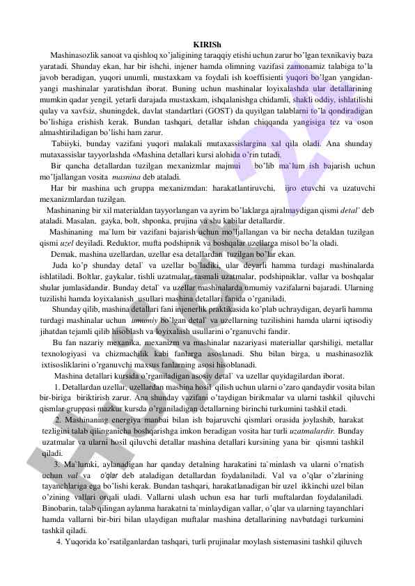 Mashinasozlik va qishloq xo'jaligi texnologiyalari
