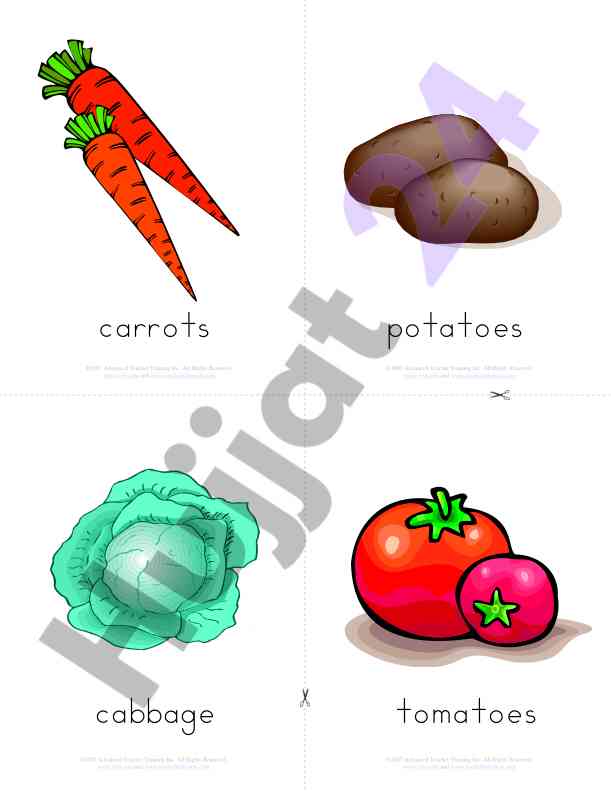 Vegetable identification guide for esl learners