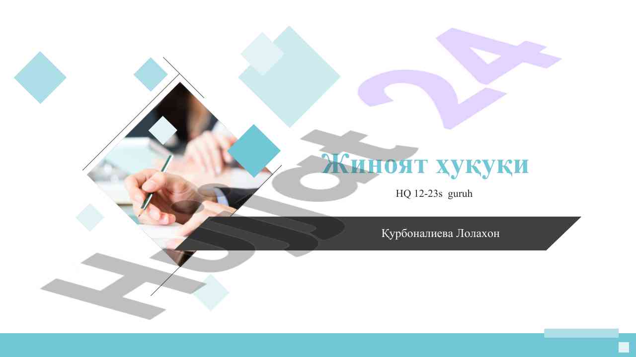 Jinoiyat tushunchasi va belgilari