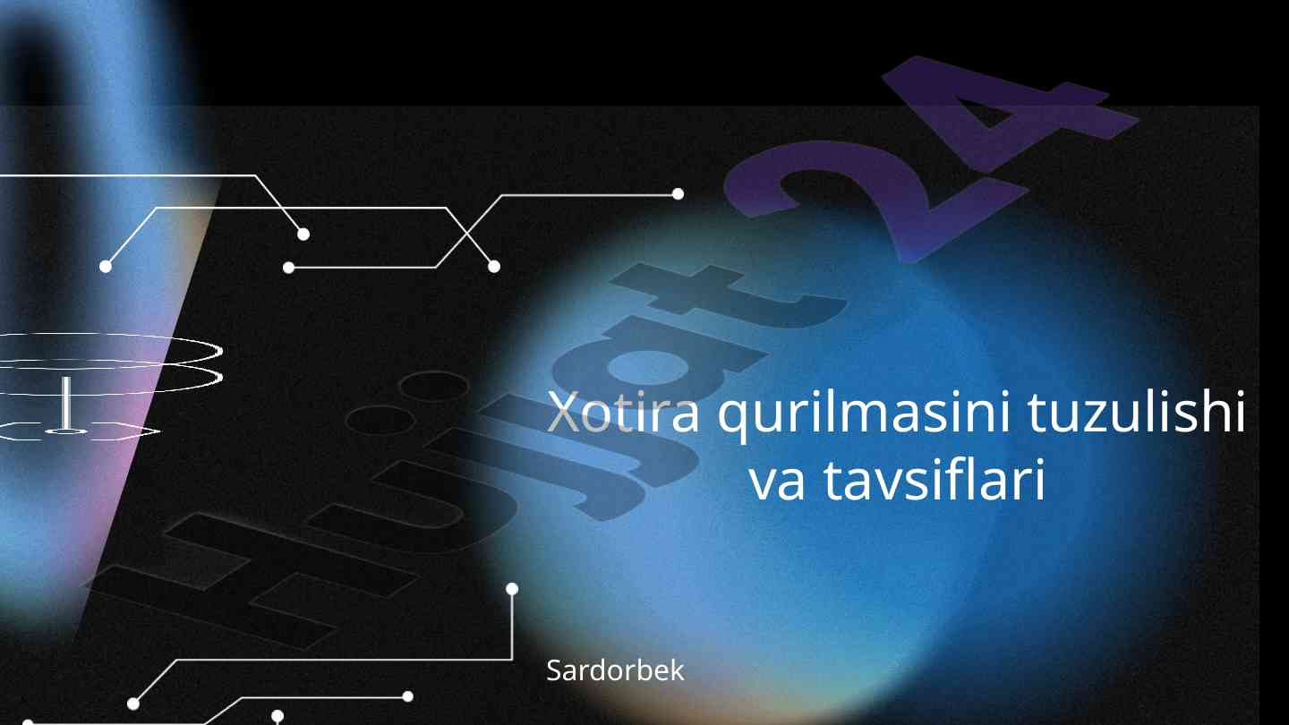 Xotira qurilmasining tuzilishi va asosiy komponentlari