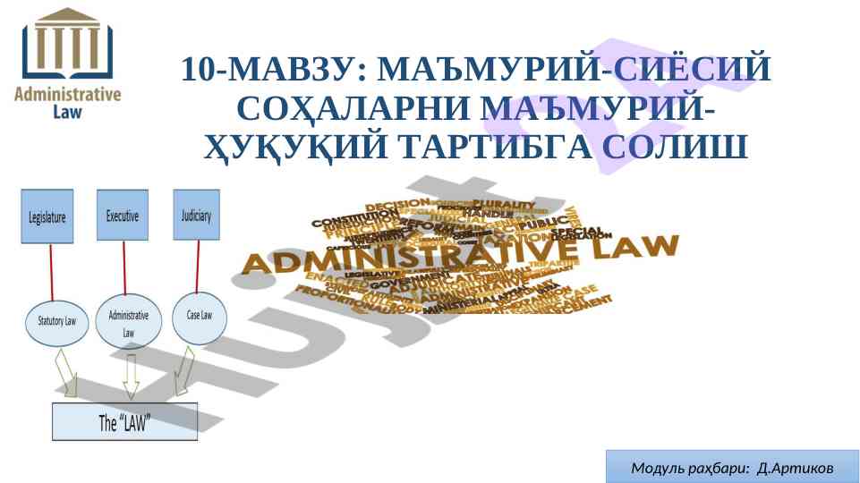 Ma'muriy-siyosiy soha tarbiyasi va tashkiliy asoslar