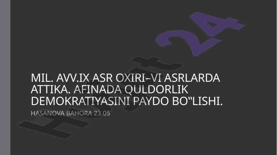 Attika: oʻrta yunonistonning ijtimoiy-iqtisodiy taraqqiyoti