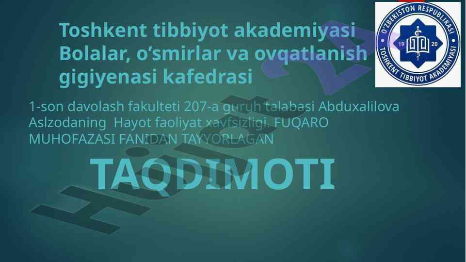 To‘lqin zarbi va uning xususiyatlari taqdimoti