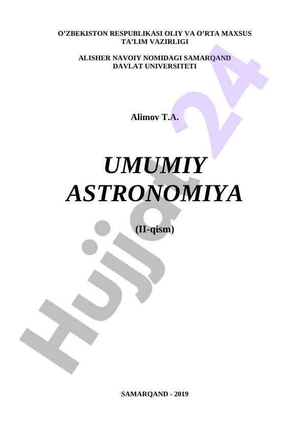 Amaliy astronomiya masalalari bilan tanishtirish