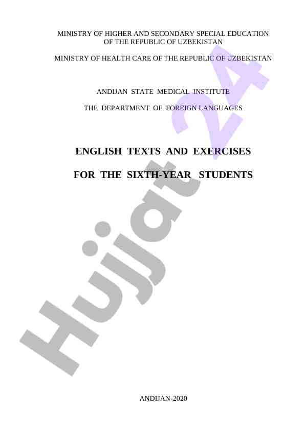 English texts and exercises for sixth-year students