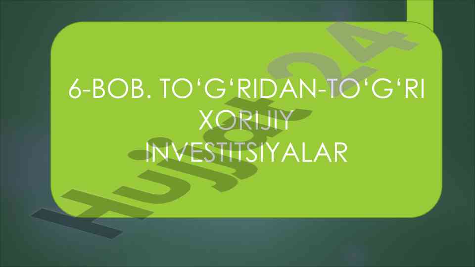 Makroiqtisodiy barqarorlashtirish siyosati va investitsiyalar