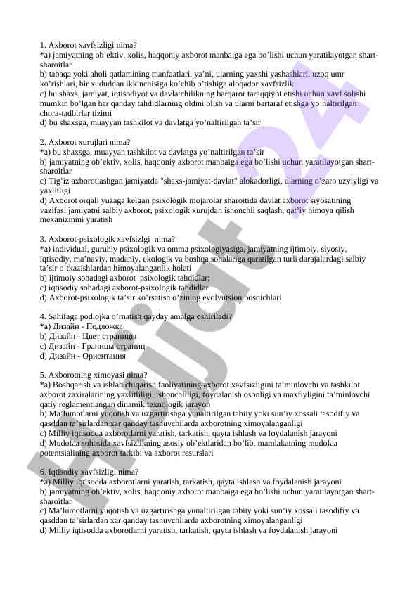 Axborot xavfsizligi va axborot xurujlari tahlili