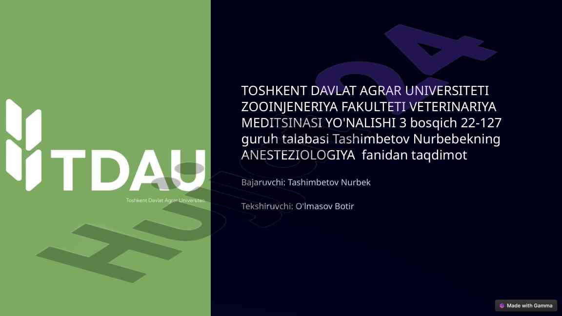 Hayvonlarda ingalyatsion narkozda ishlatiladigan asboblar