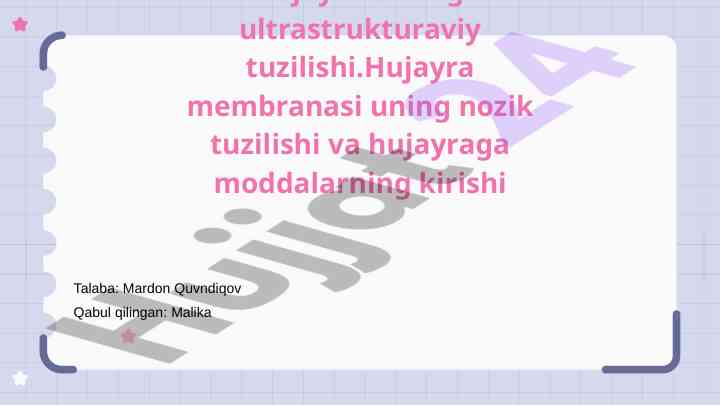 Viruslar va hujayralarning umumiy tuzilishi