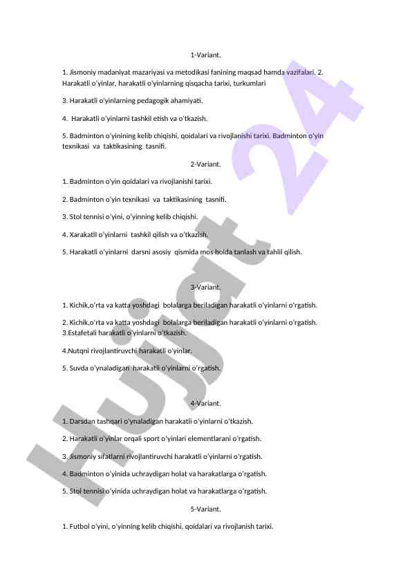Harakatli o'yinlar tashkiloti va pedagogik ahamiyati