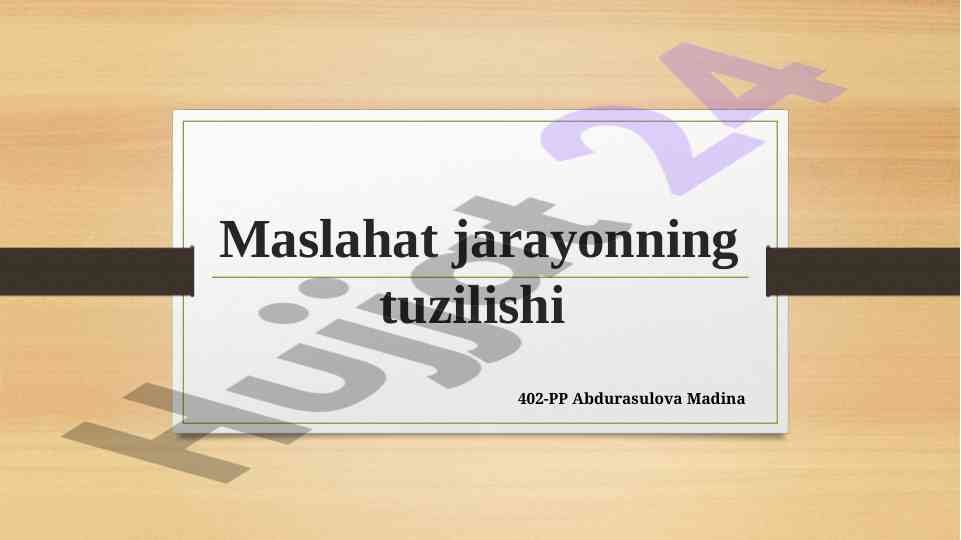 Psixologik maslahat jarayonining tuzilishi