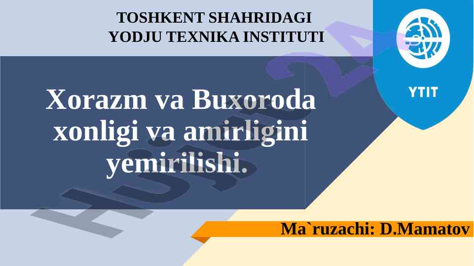 Xorazm va buxoroda xonligi va amirligini yemirilishi