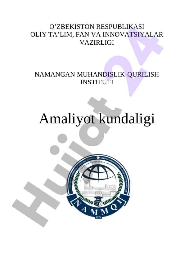 Amaliyot kundaligi magistrantlar malakaviy amaliyoti