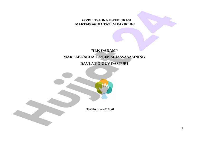 Maktabgacha ta'lim davlat o'quv dasturi