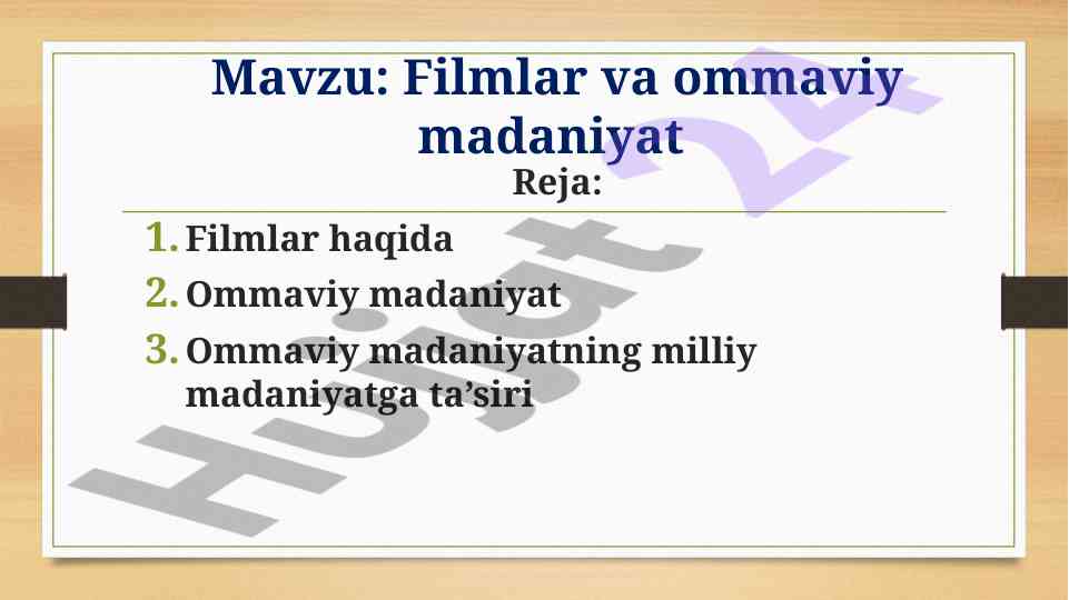 Filmlar va ommaviy madaniyat