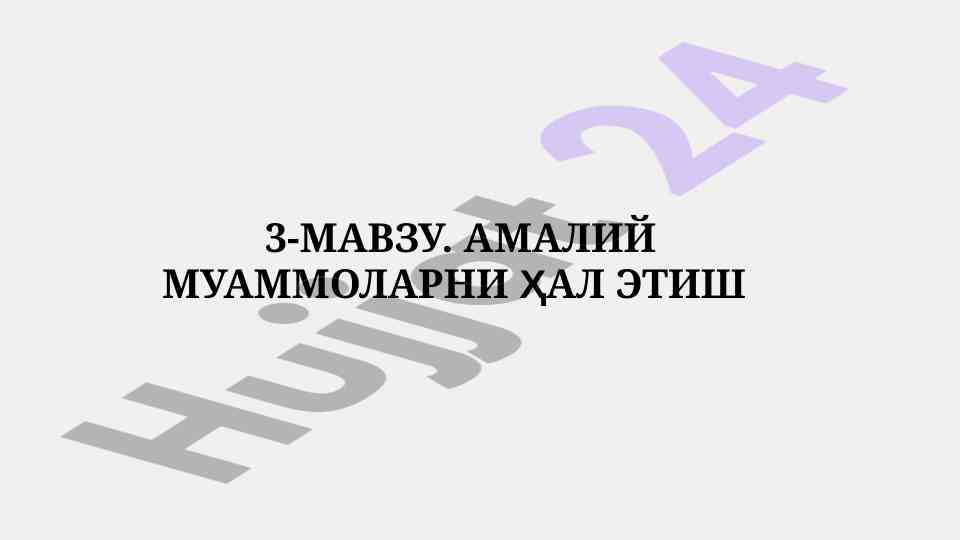 Amaliy muammolarni hal etish loyihalari tadqiqotlari