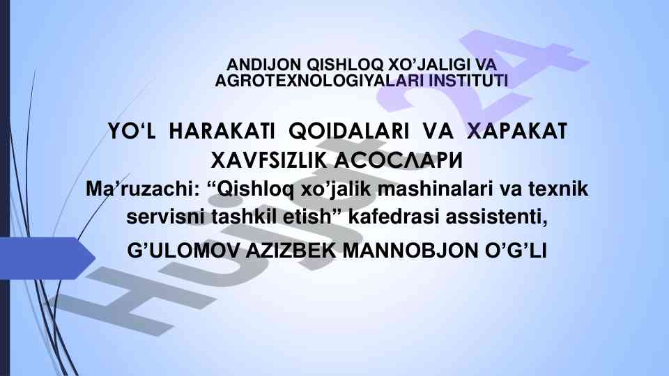 Haydovchilar va piyodalar uchun harakati qoidalari