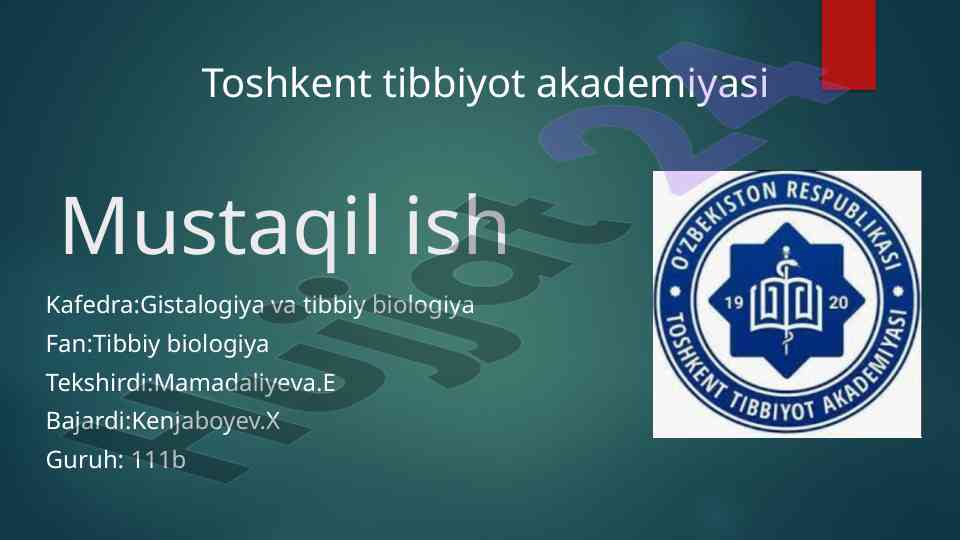 Odam genetikasini o‘rganishning asosiy usullari