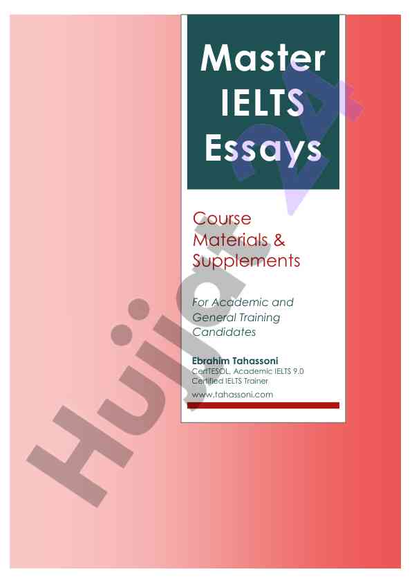 Master ielts essays course materials for candidates