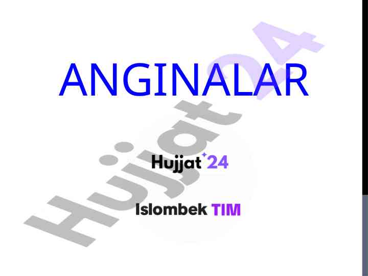 Angina: o’tkir yuqumli kasallikning tahlili
