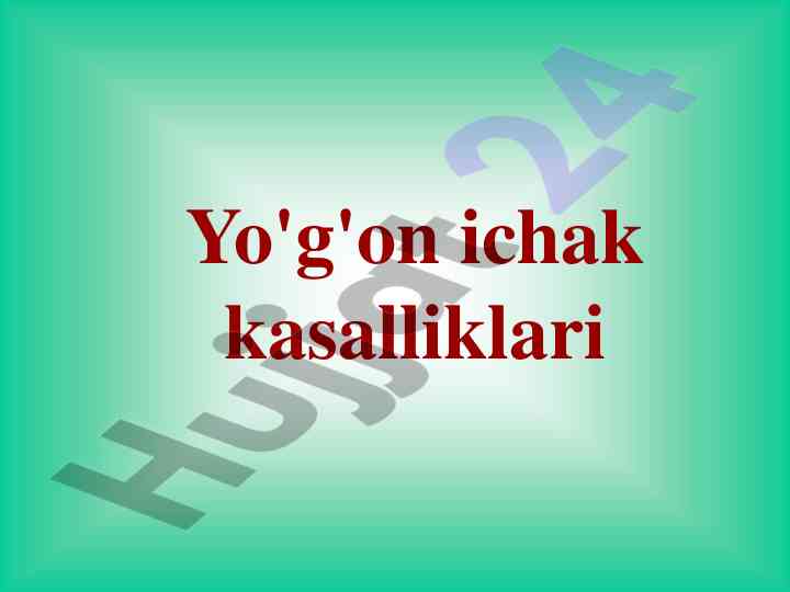 Yog'on ichak kasalliklari epidemiologiyasi