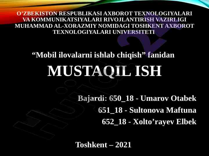 Namoz dasturini hisoblash va tahlil qilish