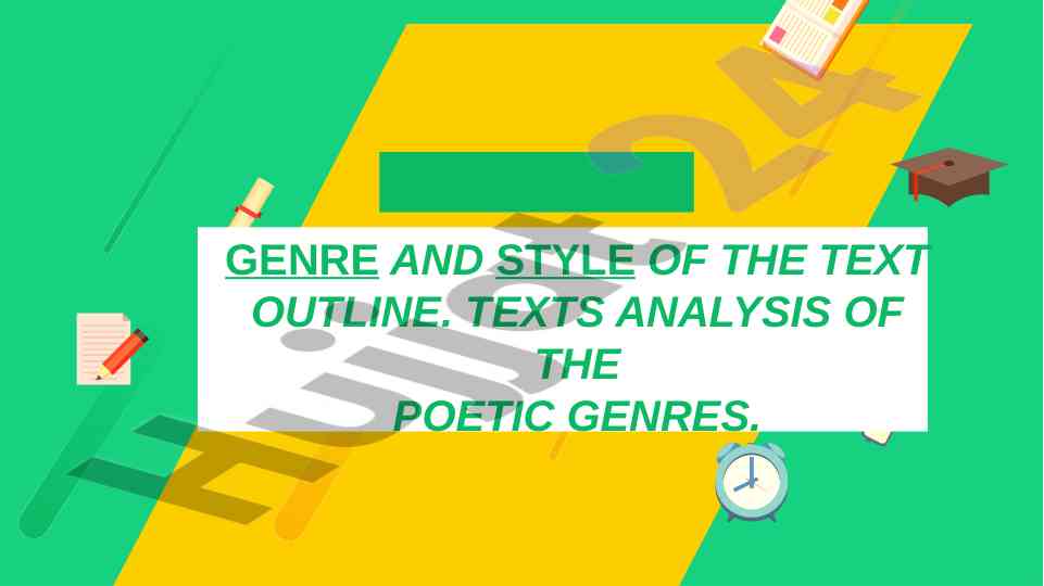 Genre and style analysis in poetic literature