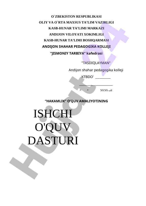 Jismoniy tarbiya o‘quv dasturi
